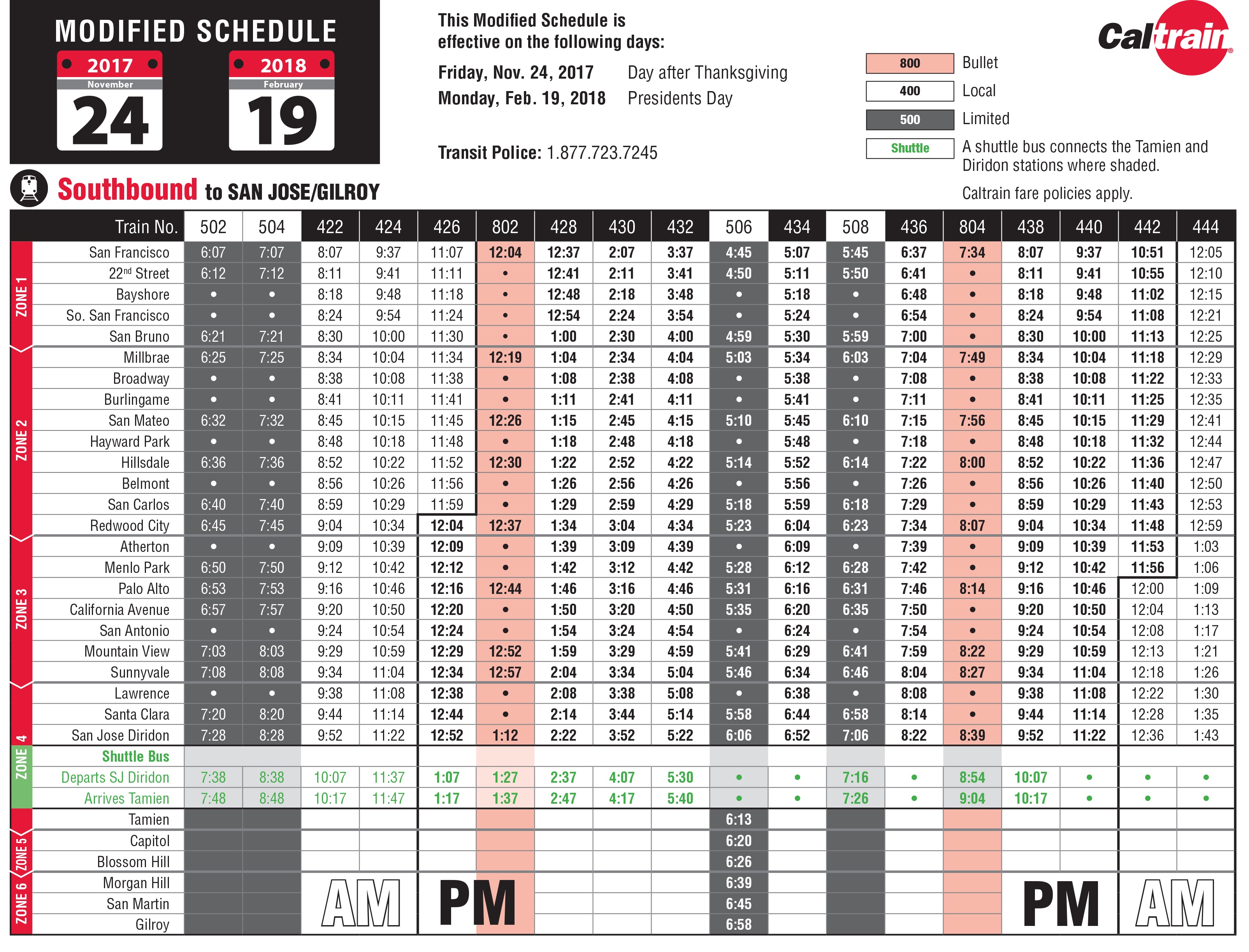 Caltrain schedule modified on President’s Day - Climate Online