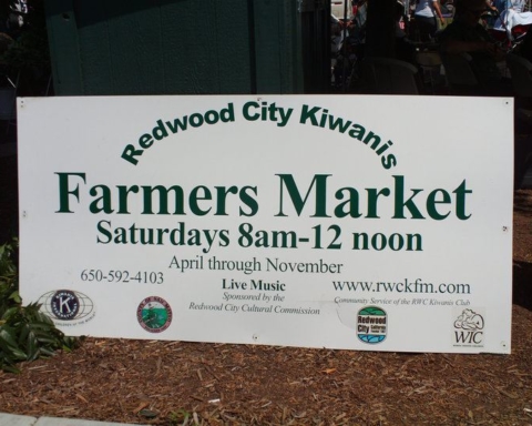 2018 opening of the Redwood City Kiwanis Farmers Market rain-delayed till this weekend