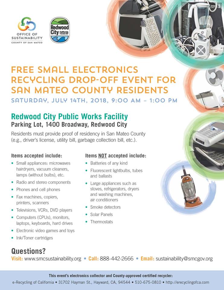 Free small electronics recycling event coming to Redwood City this ...