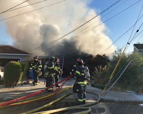 Fire crews battling second-alarm fire at residence on Hilltop Drive in San Carlos