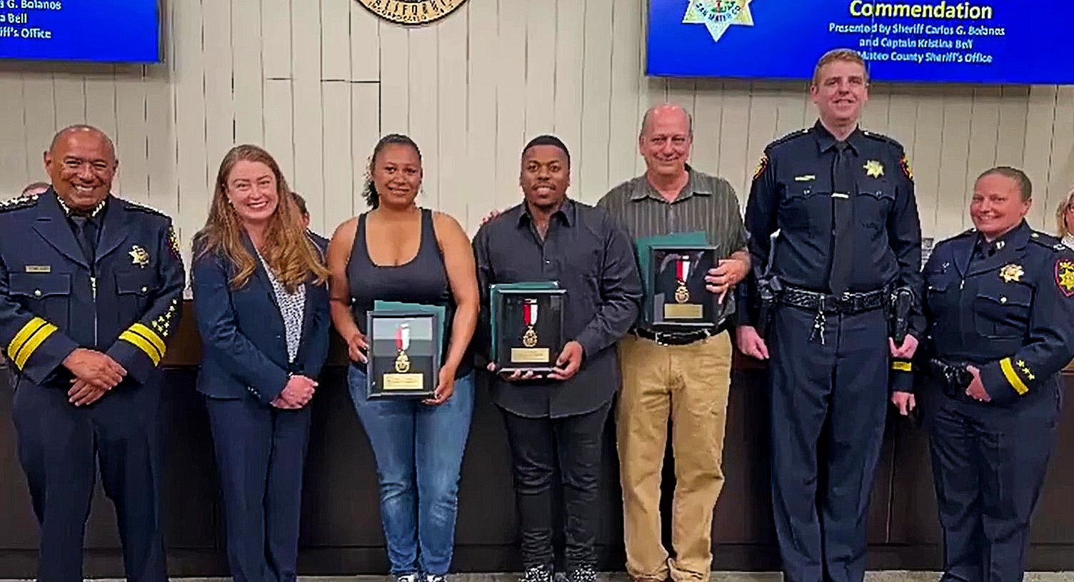 Heroes honored for pulling victims from burning car in San Carlos